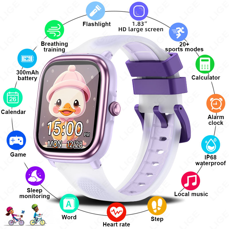 Smartwatch Watches For Kid Boy Waterproof - LIGE 2026 New Children Learning Smart