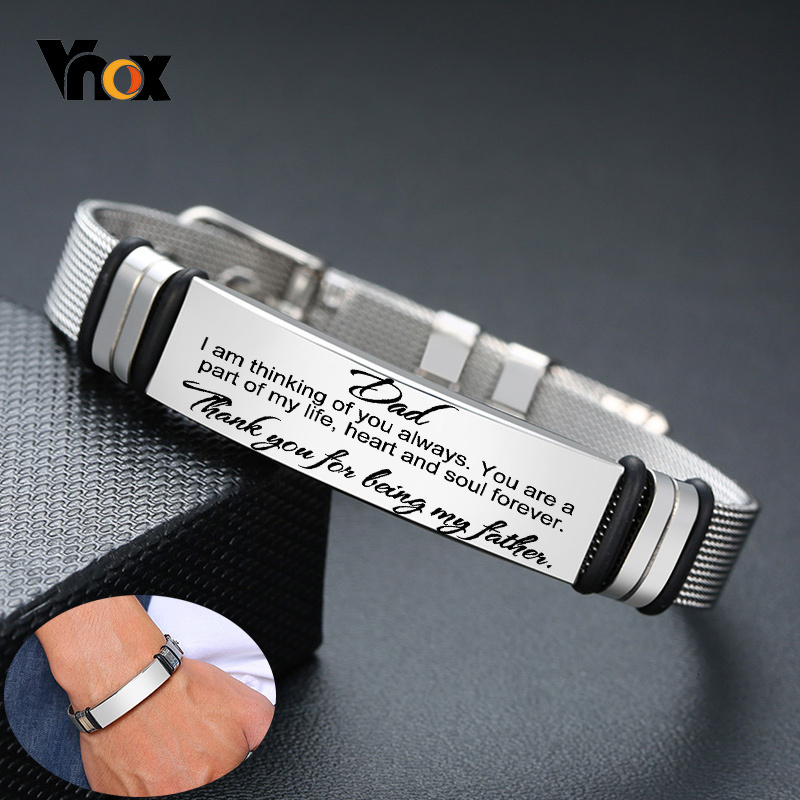 Mesh Stainless Strap - Vnox Mens Stainless Steel Custom Engrave