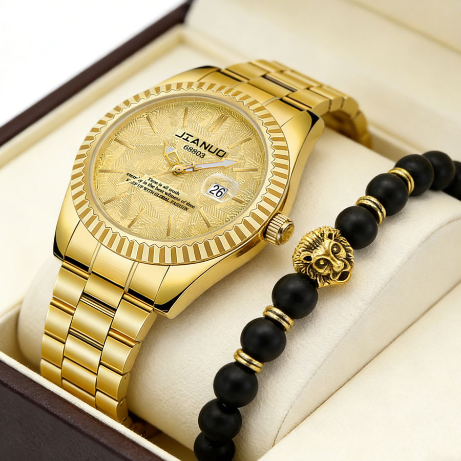 Smartwatch Luxury Watches - Luxury men's steel band watch calendar