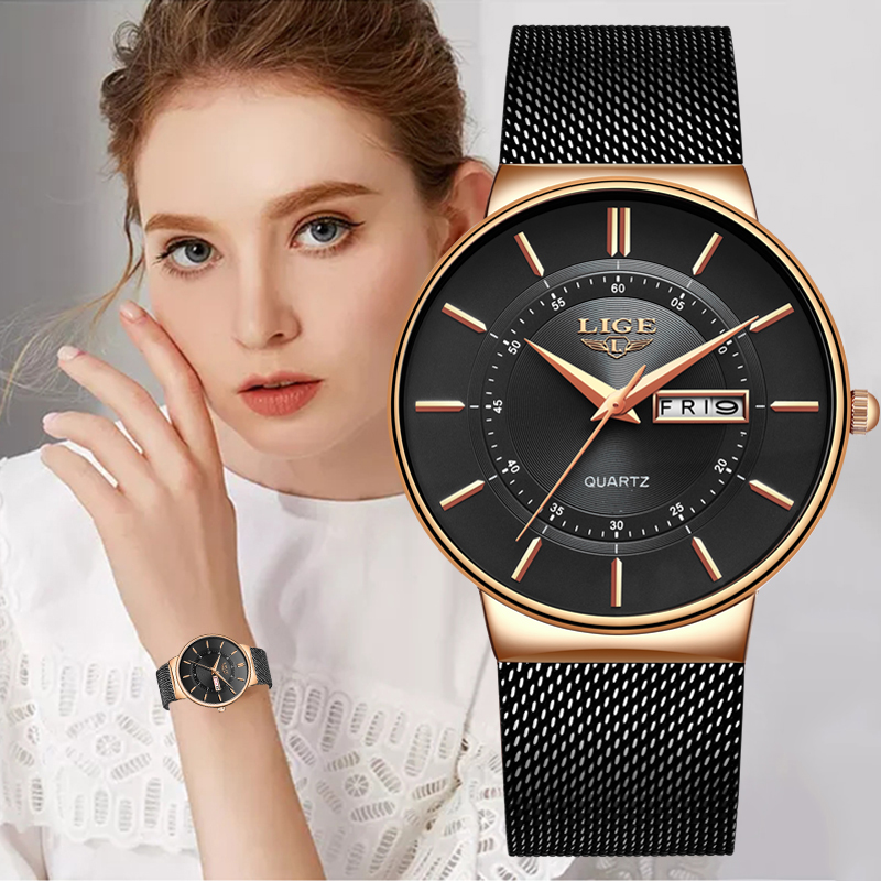 Minimalist Thin Watch - LIGE Women Watches Luxury Brand Ultra-thin