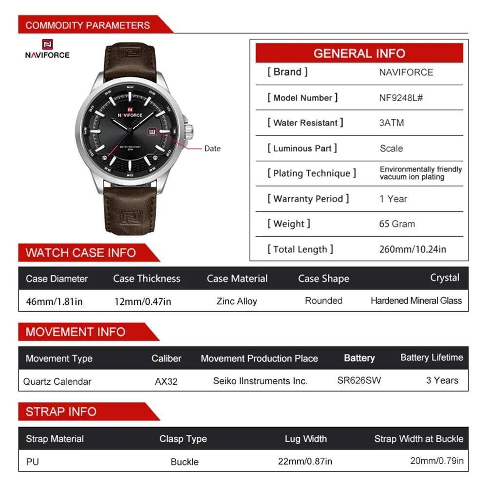 NAVIFORCE 9248L Elegant Men's  – Smartwatch Vintage Watches For Men Bewertung und Preis
