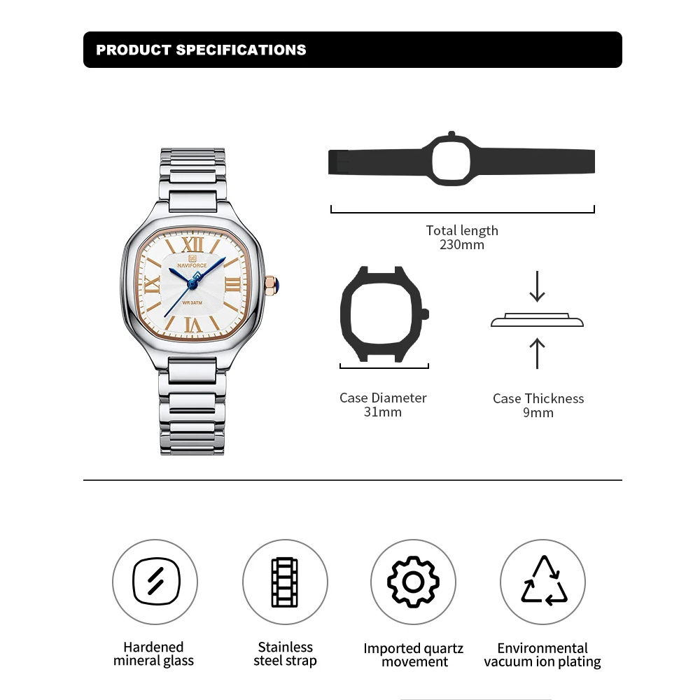 NAVIFORCE Luxury Women's Watch – Minimalist Thin Watch Bewertung und Preis