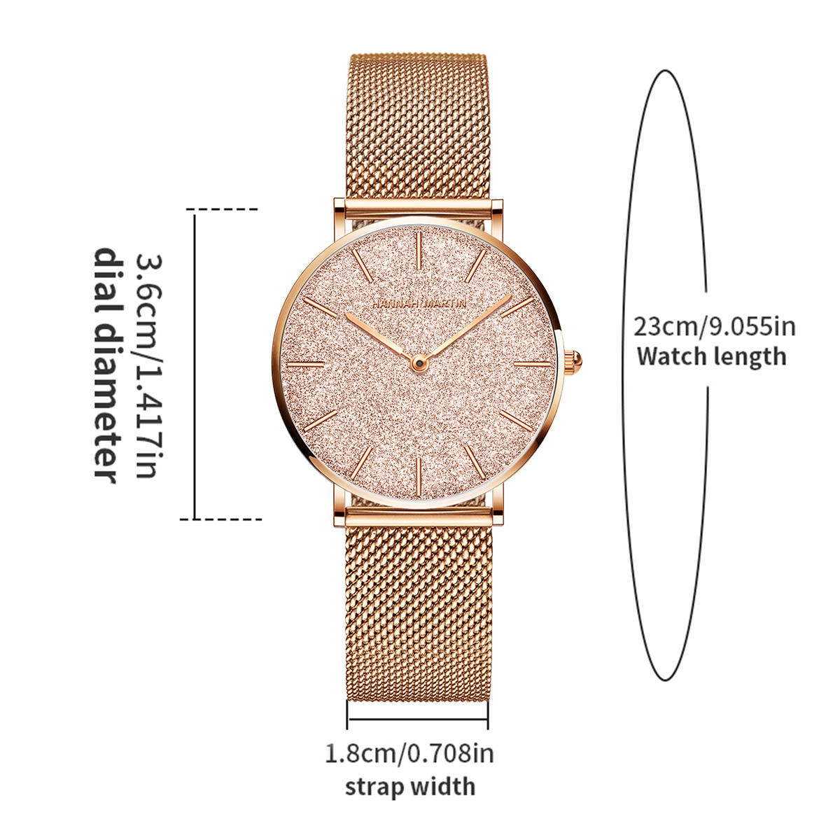 Hannah Martin Luxury Women's W – Mesh Stainless Strap Bewertung und Preis