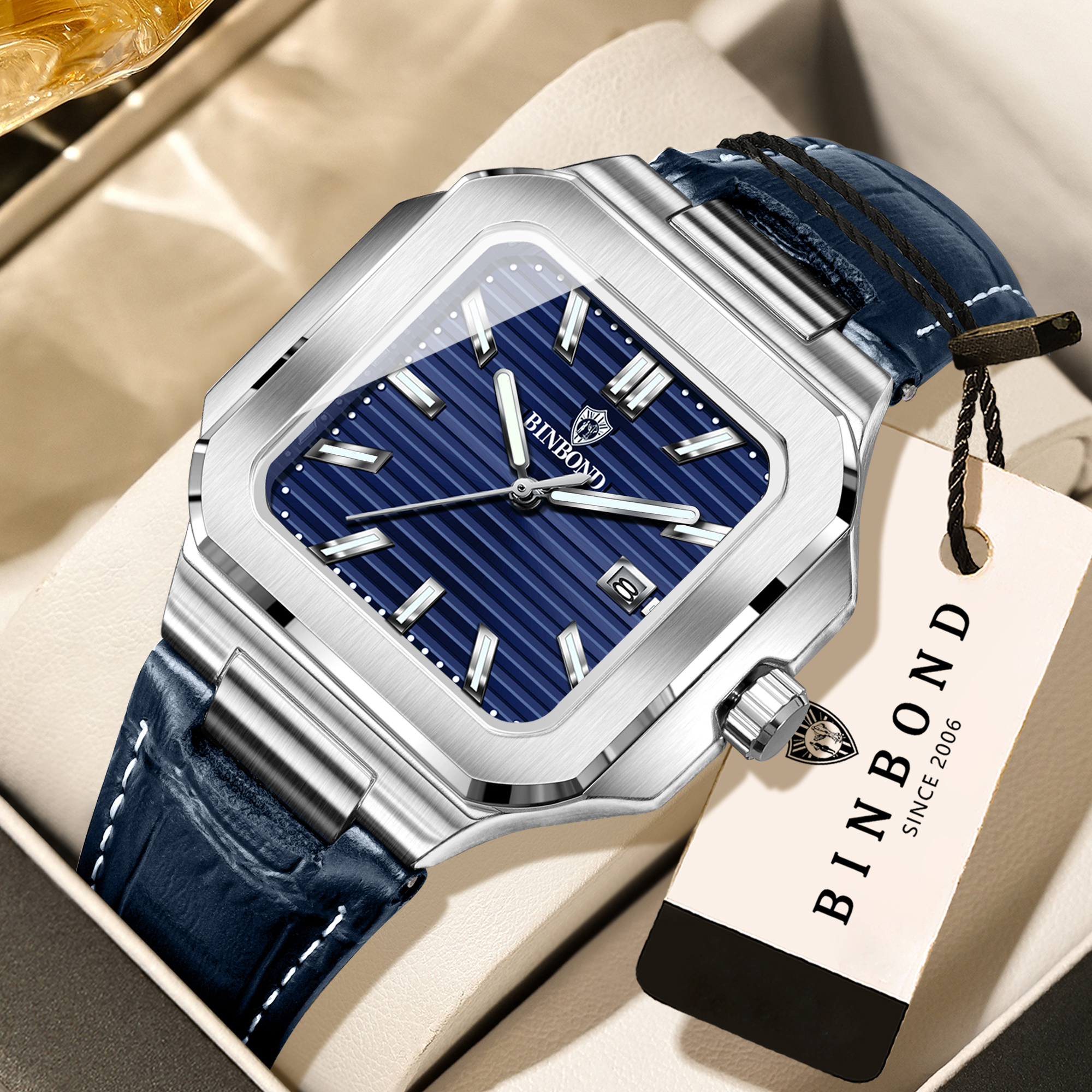 BINBOND  square quartz wristwa – Smartwatch Luxury Watches Bewertung und Preis