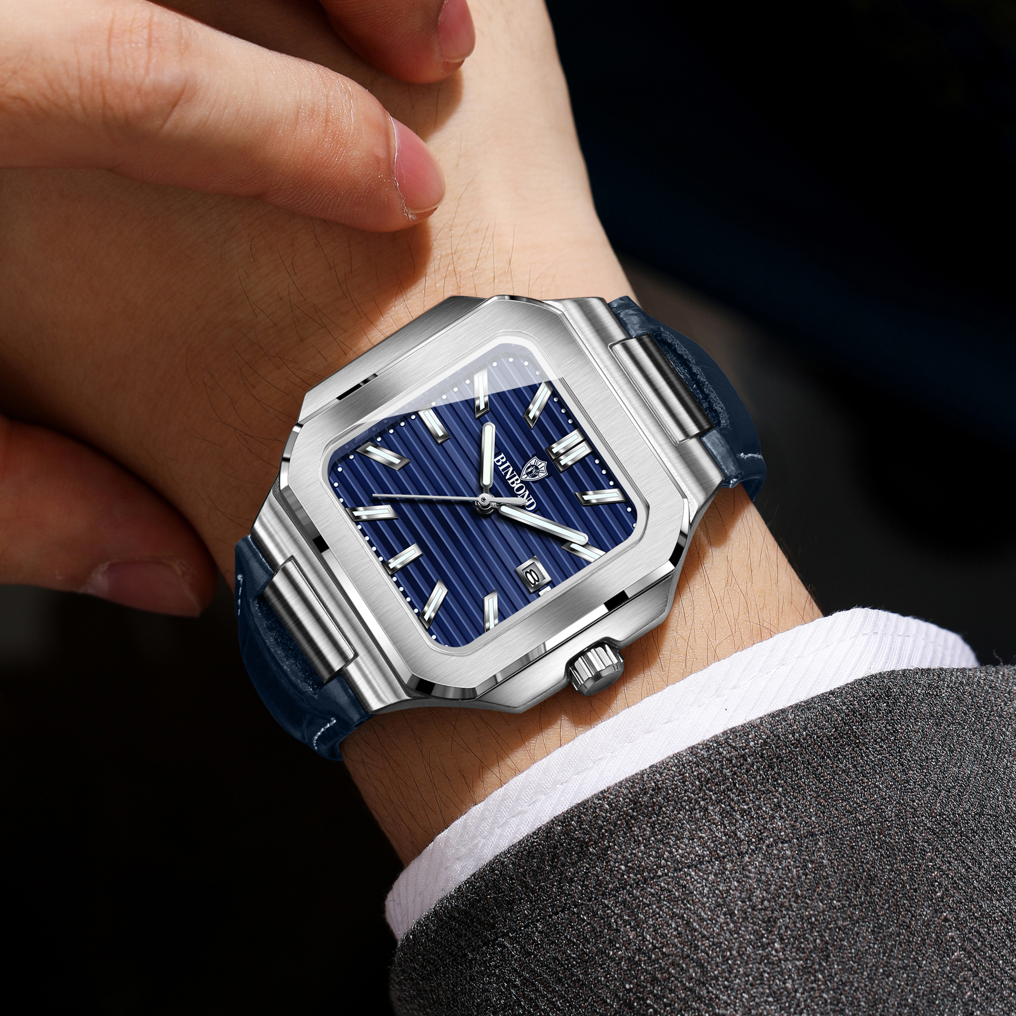BINBOND  square quartz wristwa – Smartwatch Luxury Watches Bewertung und Preis