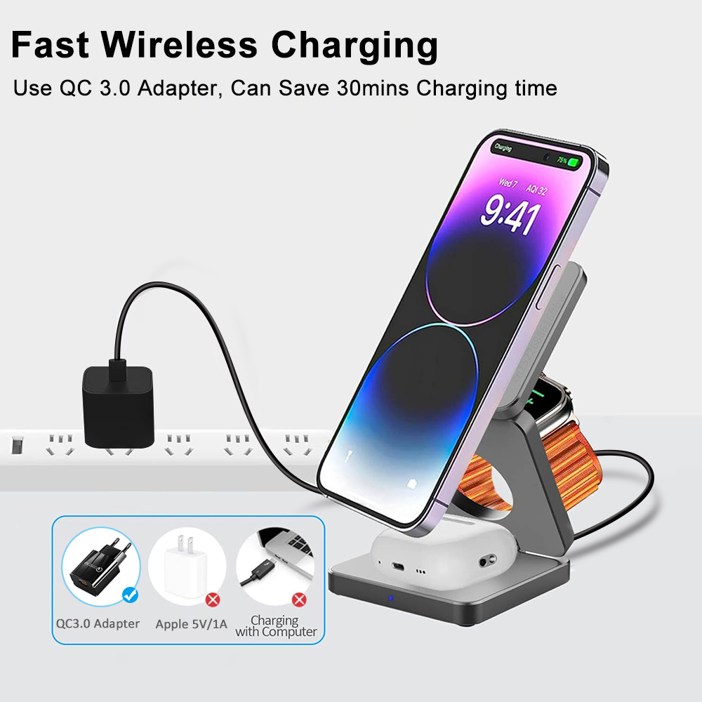 3 in 1 Foldable Magnetic Wirel – Watch 7 Smartwatch Iphone Bewertung und Preis