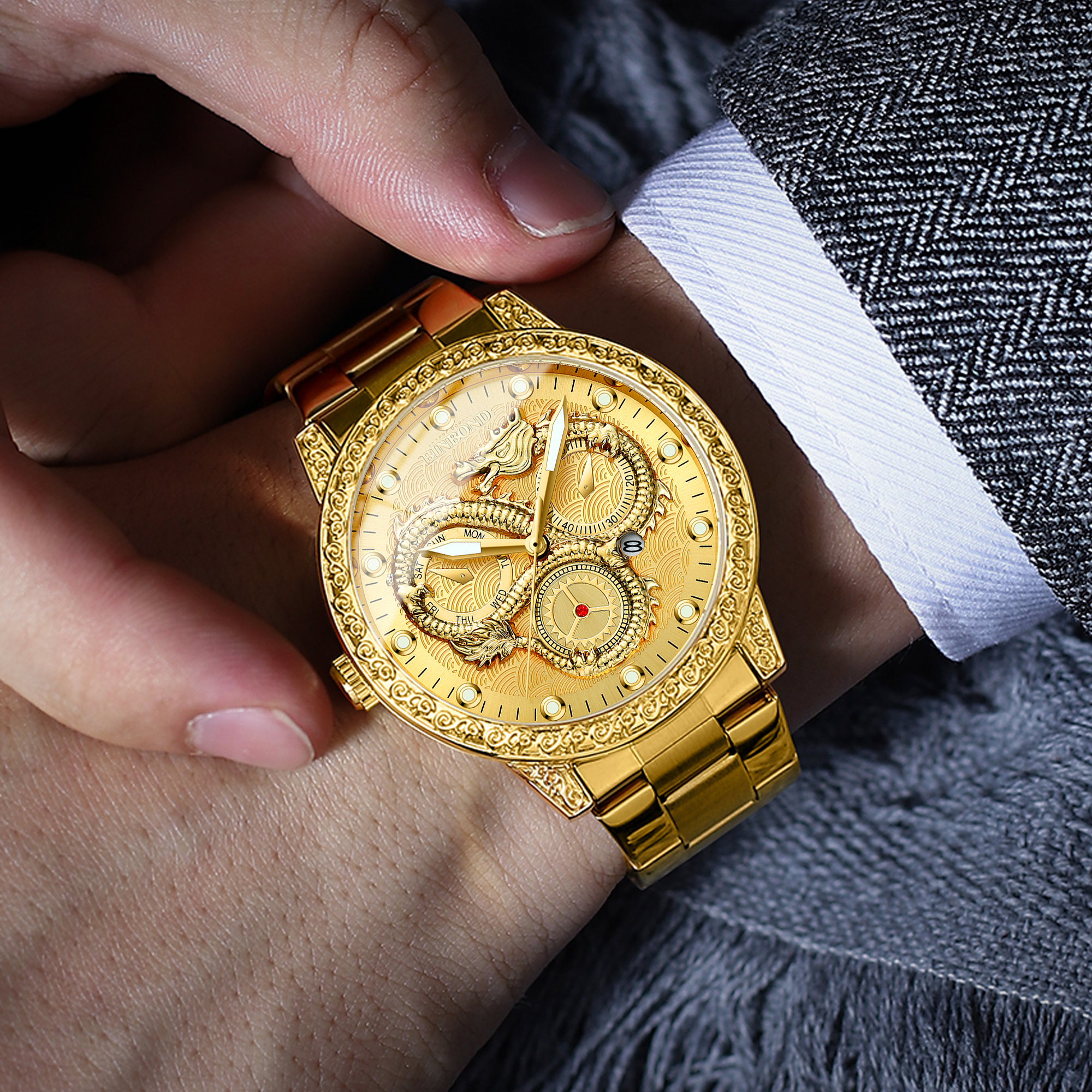 BINBOND Dragon vintage luxury  – Smartwatch Vintage Watches For Men Bewertung und Preis