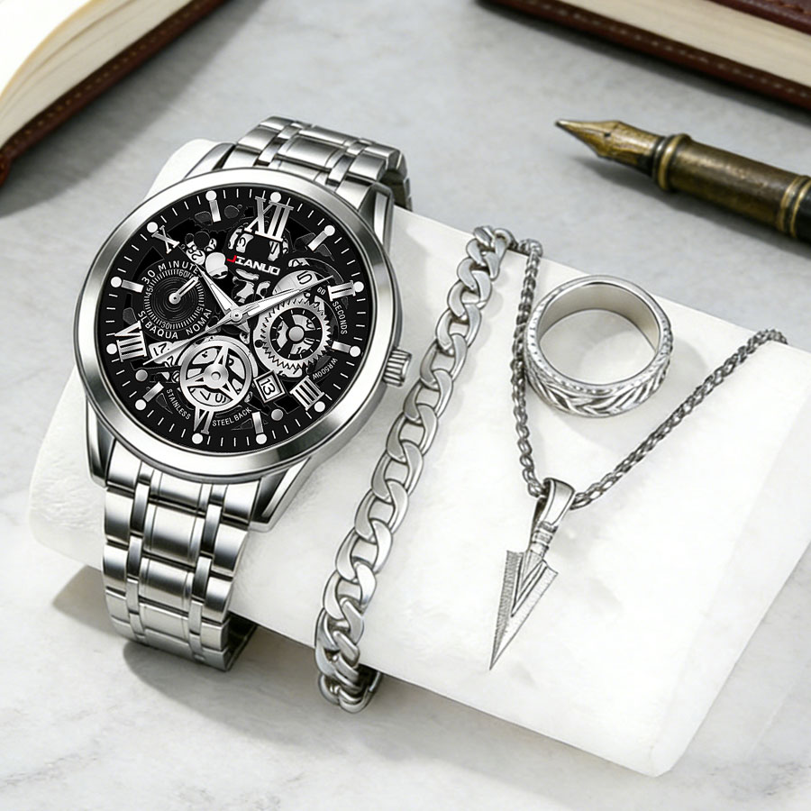 Business luxury men's steel ba – Smartwatch Ring Watches Bewertung und Preis