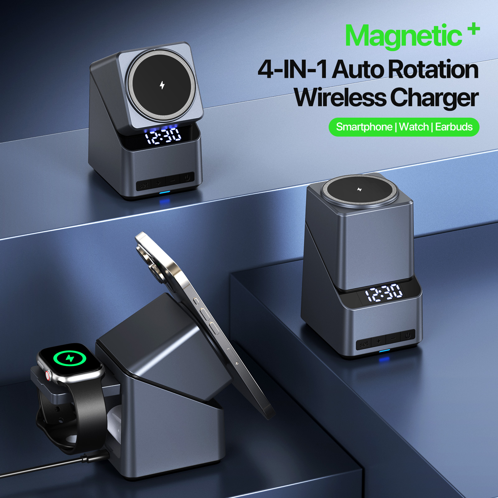 Magnetic 4 in 1 Auto Rotation  – Smartwatch Apple Watch Bewertung und Preis