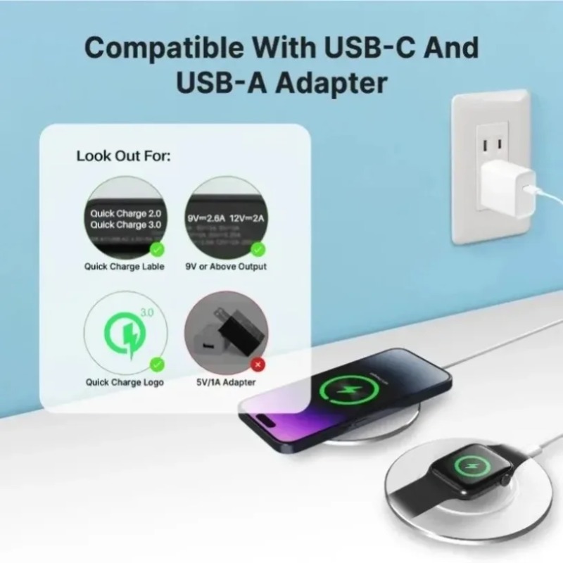 Wireless Charger Pad USB C Fas – Watch 7 Smartwatch Iphone Bewertung und Preis